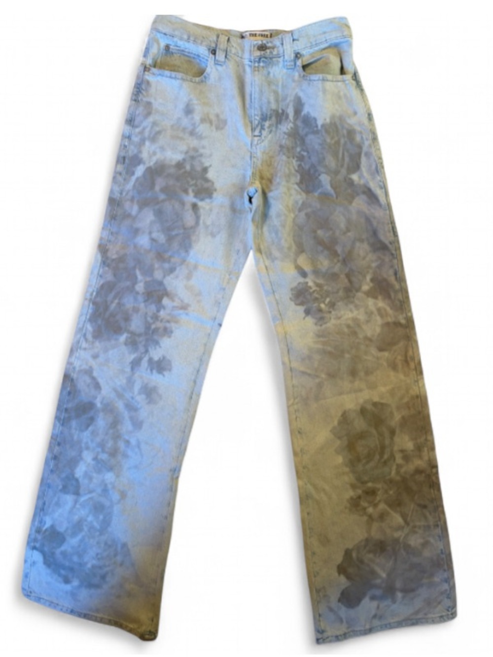 Free People We The Free Tinsley Baggy Printed Jeans Daylight Combo 27 NWOT - Picture 4 of 8